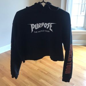 Purpose tour cropped hoodie